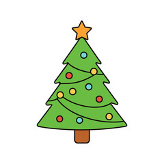 christmas tree high color vector art