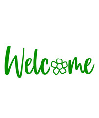 Welcome typography design on plain white transparent isolated background for sign, card, shirt, hoodie, sweatshirt, apparel, tag, mug, icon, poster or badge