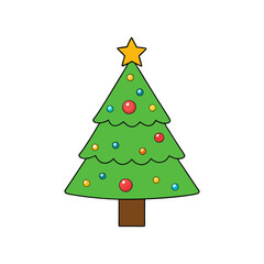 christmas tree high color vector art