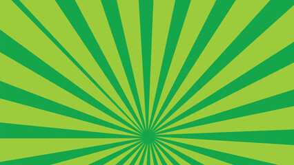 Bright green rays background. Comics, pop art style.