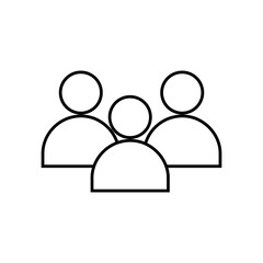 Users group line icon in minimal outline style, isolated vector illustration on white background.