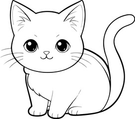 Cute Cat Coloring Page Illustration
The clean and simple linework makes it ideal for both physical and digital coloring activities