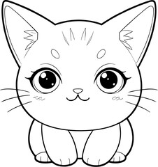 Cute Cat Coloring Page Illustration
The clean and simple linework makes it ideal for both physical and digital coloring activities
