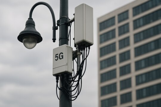 Urban 5G Small Cell on Street Light Pole 
