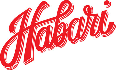 Habari Red 3D Text.