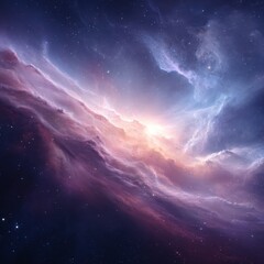 Celestial Nebula Cloudscape in Deep Space with Vibrant Colors and Starfield Background Abstract Digital Art