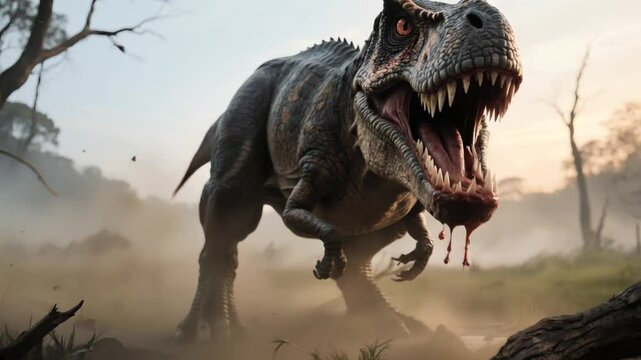 Tiranosaurio  Rex enojado y furioso 