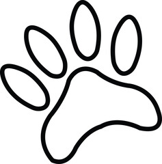 Dog paw print clip art design on plain white transparent isolated background for card, shirt, hoodie, sweatshirt, apparel, card, tag, mug, icon, poster or badge