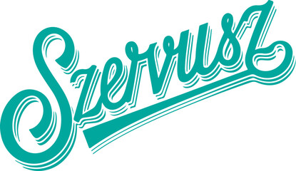 Służba - Teal Retro Lettering.