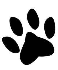 Dog paw print clip art design on plain white transparent isolated background for card, shirt, hoodie, sweatshirt, apparel, card, tag, mug, icon, poster or badge