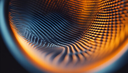 Close-up of sound waves coming from a loudspeaker