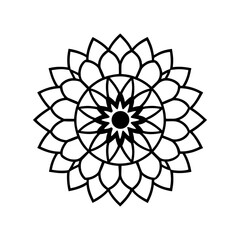 classic circular mandala detailed line art vector