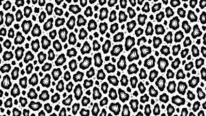 seamless repeating pattern, leopard skin texture, black and white,
