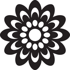Mandala Type Flower Silhouette Black vector Illustration Vector Format File