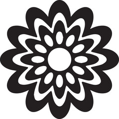 Mandala Type Flower Silhouette Black vector Illustration Vector Format File