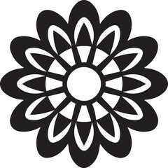 Mandala Type Flower Silhouette Black vector Illustration Vector Format File