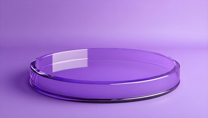 glass podium round purple on purple background empty for cosmetics presentation