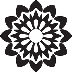Mandala Type Flower Silhouette Black vector Illustration Vector Format File