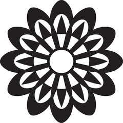 Mandala Type Flower Silhouette Black vector Illustration Vector Format File