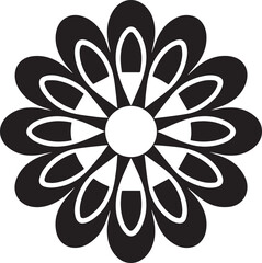 Mandala Type Flower Silhouette Black vector Illustration Vector Format File