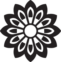 Mandala Type Flower Silhouette Black vector Illustration Vector Format File