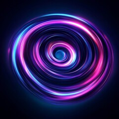 Abstract Neon Light Spiral, Glowing , Vortex