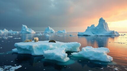 Melting Icebergs Drifting in a Warming Ocean