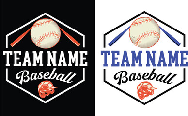 Baseball or softball t-shirt design template for baseball supporters, free