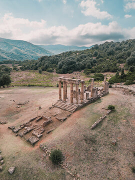 Aerial view of Antas Temple, Fluminimaggiore, Sardinia, Italy.