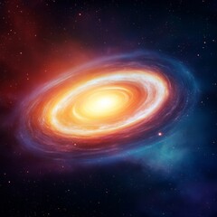 Obraz premium Fiery Galaxy in Deep Space with Swirling Arms, Astronomy , Universe