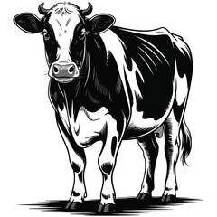 black and white cow
