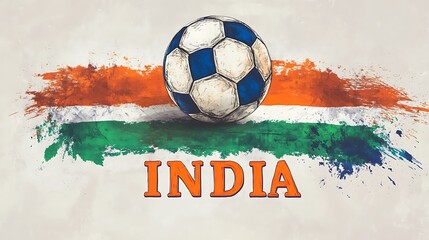 Soccer ball and indian flag design.