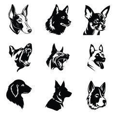 Vector dog head set