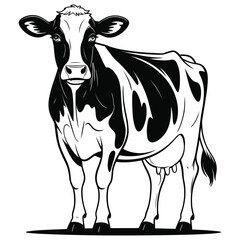 black and white cow