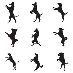 Vector jumping crazy dog