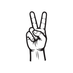 peace sign with finger vector