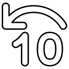 Skip back 10 icon logo line