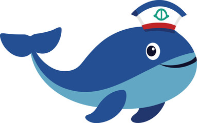  Cute Cartoon Sailor Whale