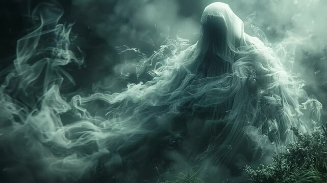 scary ghost characters on hellowen night
