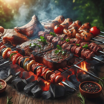 Imagens de churrasco na brasa
