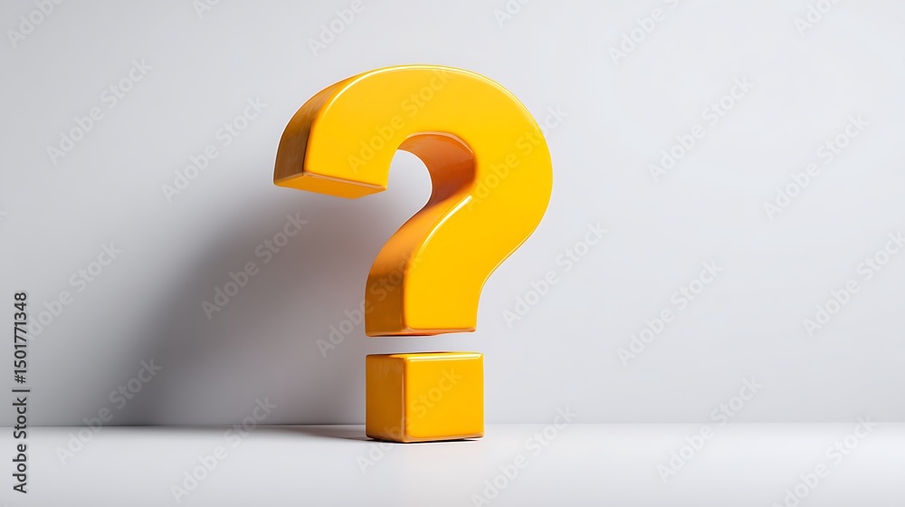 Poster Design of question mark with blank space on white backdrop