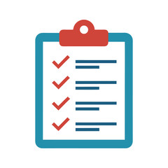 Vector art of Clipboard with checklist isolated on white background illustration