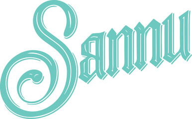 Sanmu - Teal Textured Logo Design.