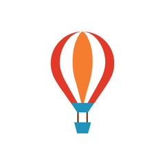 Obraz premium Vector art of Hot air balloon isolated on white background, simple vector design