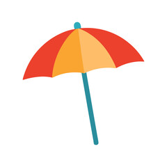 Vector art of Beach umbrella isolated on white background, summer vacation accessory