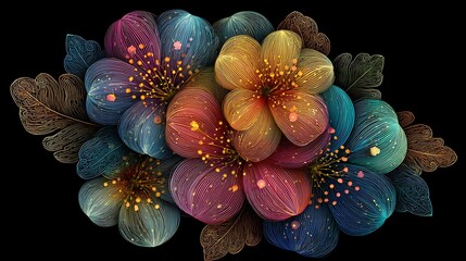 Beautiful modern colorful flower design