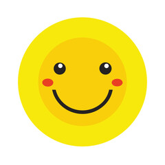 Happy smiling face emoji illustration with cheeks showing joy and happiness isolated