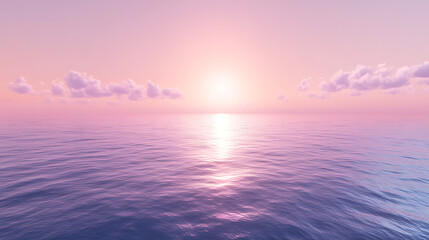 Obraz premium Puffy cloud shapes drift across ocean view high resolution picture