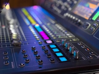 Botones de consola mezcladora digitial 