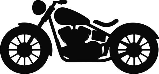 Flat Motorcycle Silhouette Artwork Design